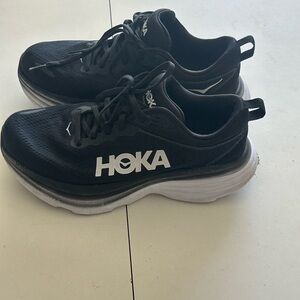 Hoka Black and White Women's Athletic Running Shoes